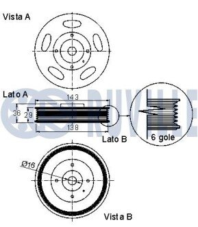 AUDI Шків к/валу А1, А3, А6, А7, SEAT LEON 07- ruville 520237