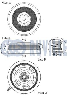 AUDI Шків колінчатого валу A4 Allroad B9 3.0 TDI 16-, Q7 15- ruville 520403