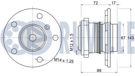 BMW Cтупица колеса с подшипником передняя i3 13- ruville 221906