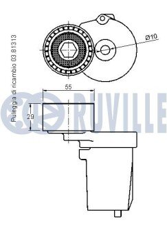 BMW Натяжитель поликлинового ремня E60, F10, Gran Turismo, F01, X5 (E70), X6 ruville 542363