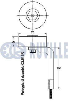 BMW Натяжной ролик 3Е46, 5Е39 3.0D, Х5 3.0D ruville 540604