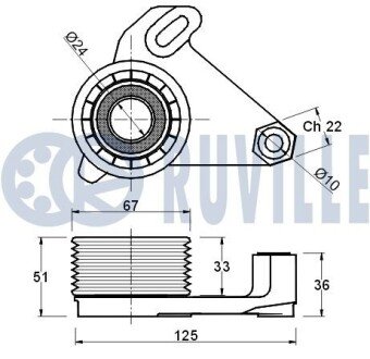 BMW Натяжной ролик основной E30,28,34 M21 2,4D 85-90 ruville 540049