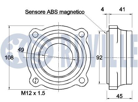 BMW Подшипник ступицы с датчиком ABS X3/F25, X4/F26 ruville 221732