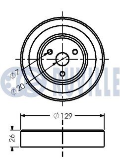 BMW Ременной шкив водяного насоса 1/F20, CITROEN, OPEL, PEUGEOT ruville 542392