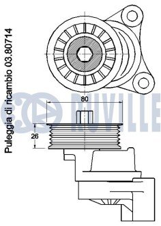 CHEVROLET Натяжной ролик AVALANCHE 5.3, ISUZU ruville 541741