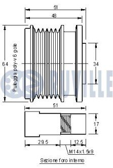 Шків генератора ruville 541770