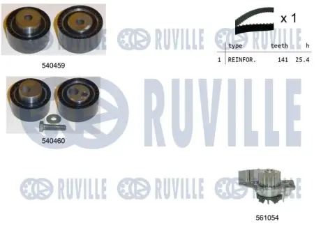 RUVILLE CITROEN ГРМ (ремень+2 ролика+помпа+крепление) Jumpy, Jumper 2.0HDI ruville 5500191