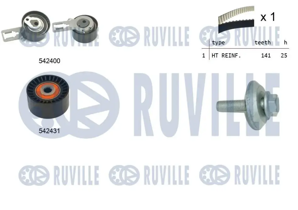 RUVILLE CITROEN К-кт. ГРМ (Ремень ГРМ+2 ролика) Berlingo,Scudo 1.6HDI,Ford,Peugeot ruville 550358