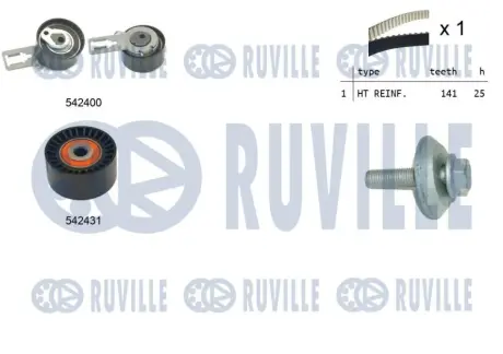 RUVILLE CITROEN К-кт. ГРМ (Ремень ГРМ+2 ролика) Berlingo,Scudo 1.6HDI,Ford,Peugeot ruville 550358