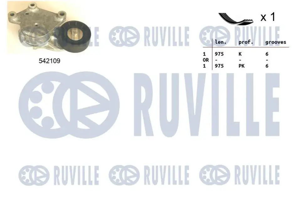 RUVILLE CITROEN К-кт ГРМ (ремінь+ролик) BERLINGO MULTISPACE 1.6 HDi 08-, VOLVO, PEUGEOT ruville 570091