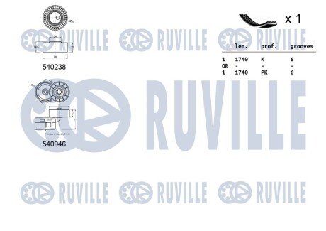 CITROEN К-т ГРМ BERLINGO / BERLINGO FIRST 99- ruville 570061