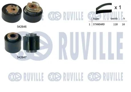 RUVILLE CITROEN К-т ремня ГРМ C-ELYSSE (ремень + 2 ролика) ruville 550377
