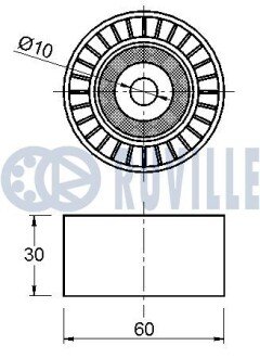 CITROEN Натяжной ролик Berlingo 1.1/1.6, C3, 4, C-Elysee 1.2, Nemo Peugeot 206, 301, 307, Partner ruville 541465