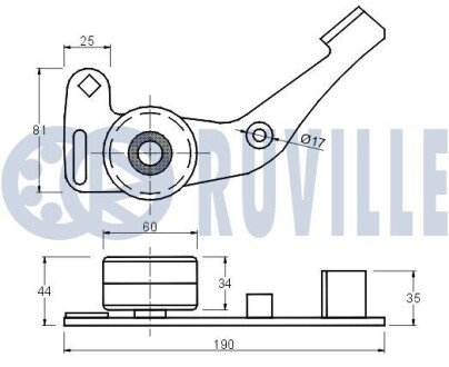 CITROEN Натяжной ролик основной 1,9D XUD9 -93 PEUGEOT ruville 540040