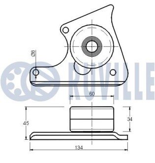 CITROEN Натяжной ролик промежуточный 1,9TD XUD9TE FIAT ruville 540232