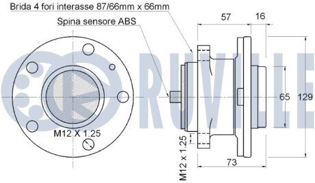 CITROEN Подшипник задн. с датчиком ABS C4 Picasso,Peugeot 308 13- ruville 221840