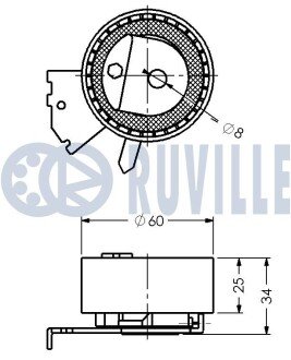 CITROEN Ролик натяж. Berlingo,C2/C3,Saxo,Xsara PEUGEOT 106/206/207/306/307, Partner ruville 541177