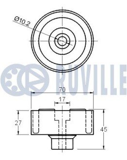 CITROEN Ролик натяжн. C3,4, Peugeot 206,207,307 1.4/1.6HDI 02- ruville 541768