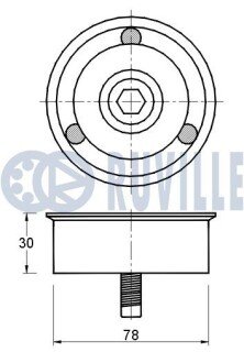 CITROEN Ролик натяжний C5 III 2.7 HDi ruville 541605