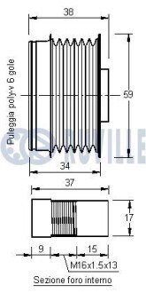 Шків генератора ruville 542185