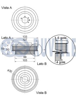CITROEN Шків колінчатого валу JUMPER Автобус 2.0 03- ruville 520366