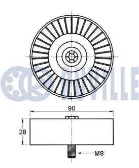 DB Ролик натяж.поликлин.рем.C-class, E-clacc W203, W211 ruville 541662