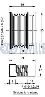 Шків генератора ruville 541268