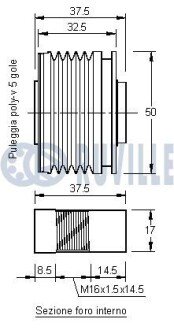 Шкив генератора ruville 541929