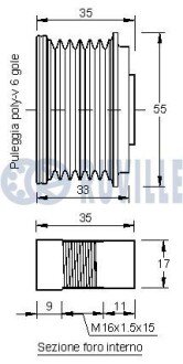 Шків генератора ruville 541773
