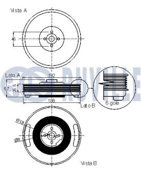 DB Шкив колен. вала LT/Sprinter 2.4/2.5D ruville 520057