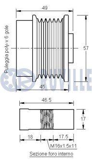 Шків генератора ruville 542255