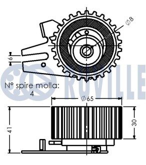 FIAT натяжний ролик PUNTO/BRAVA/MAREA 1,9D 95- ruville 541500