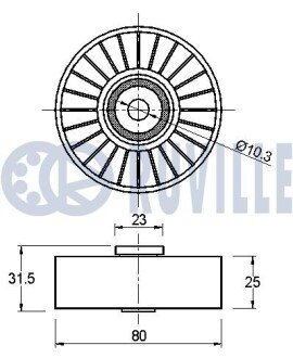 FIAT Натяжной ролик Brava,Bravo 1,9TD 95- ruville 540436