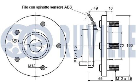 FIAT Підшипник зад. лів. маточини колеса Freemont 11- ruville 221442