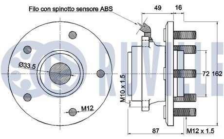 FIAT Подшипник зад. лів. ступицы Freemont 11- ruville 221661