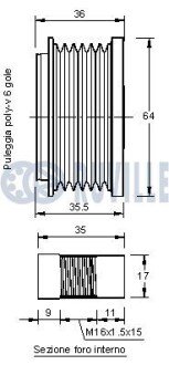 Шків генератора ruville 542155