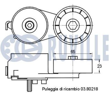 FORD Натяжитель ремня поликлинового KA, KA+, OPEL COMBO 12-, LANCIA ruville 541495