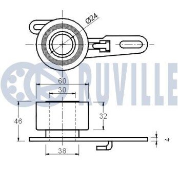 FORD Натяжной ролик Transit 2,5D (D25) 84- ruville 540054