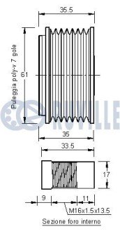 Шків генератора ruville 542144