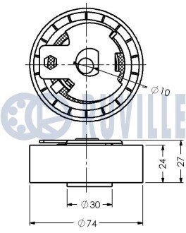 FORD Ролик натяжителя ремня FIESTA,FOCUS 1.8DI ruville 541074