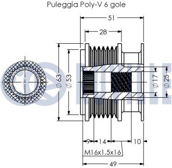 Шкив генератора ruville 542353