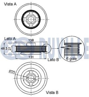 FORD ШкІв к/валу B-MAX, C-MAX II, FIESTA VI ruville 520291