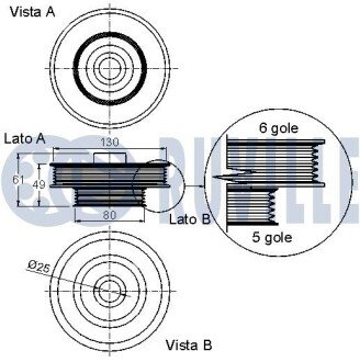FORD Шків колінчатого вала Focus, Fusion, 1,25-1,6 ruville 520334