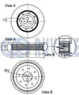 FORD Шків колінчатого валу Mondeo 01- ruville 520195