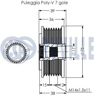 Шкив генератора ruville 542346