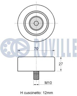 HYUNDAI Натяжной ролик Accent, Getz, Santa Fe, Tucson ruville 541844