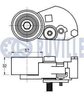 HYUNDAI Натяжной ролик ремня ГРМ Tucson 2.0CRDi 04-, Santa FE 2,0-2,2CRDi 01-. ruville 541245