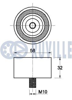 HYUNDAI паразитний ролик ременя ГРМ Tucson 2.0CRDi 04-, Santa FE 2,0-2,2CRDi 01-. ruville 541242