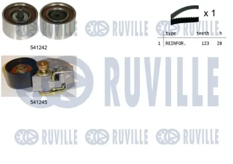 RUVILLE HYUNDAI Ремень ГРМ + 2 ролика натяжения Accent,Santa Fe,Tucson,Kia 1.5/2.2CRDI ruville 550275