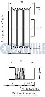 Шкив генератора ruville 542125